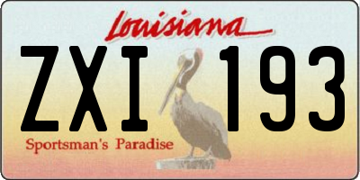 LA license plate ZXI193