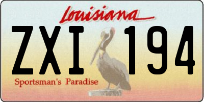 LA license plate ZXI194