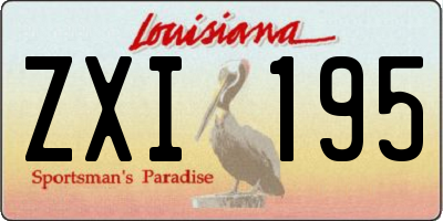 LA license plate ZXI195