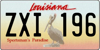 LA license plate ZXI196