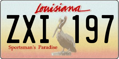 LA license plate ZXI197