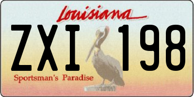 LA license plate ZXI198