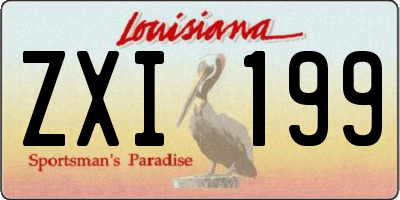 LA license plate ZXI199