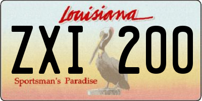 LA license plate ZXI200