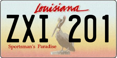 LA license plate ZXI201