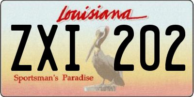 LA license plate ZXI202