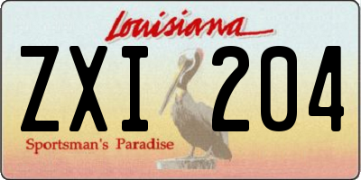 LA license plate ZXI204