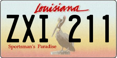 LA license plate ZXI211