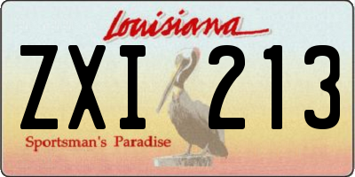 LA license plate ZXI213