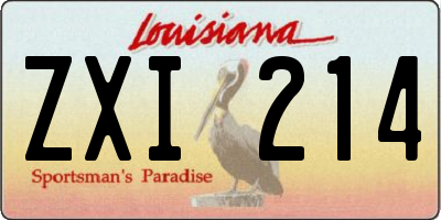 LA license plate ZXI214