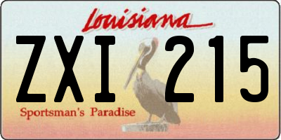 LA license plate ZXI215