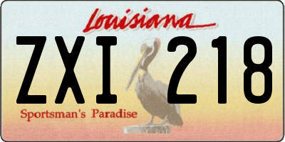 LA license plate ZXI218