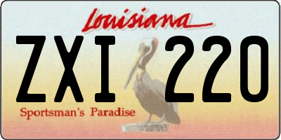 LA license plate ZXI220