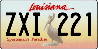 LA license plate ZXI221