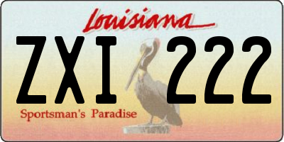 LA license plate ZXI222