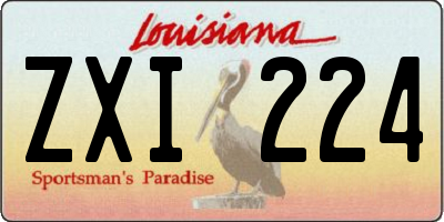 LA license plate ZXI224