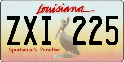 LA license plate ZXI225