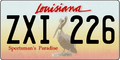 LA license plate ZXI226