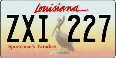 LA license plate ZXI227