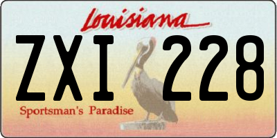 LA license plate ZXI228