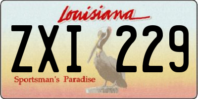 LA license plate ZXI229