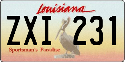 LA license plate ZXI231