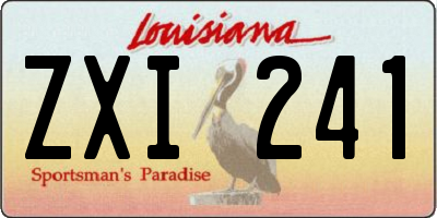 LA license plate ZXI241