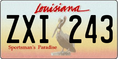 LA license plate ZXI243