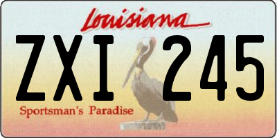 LA license plate ZXI245