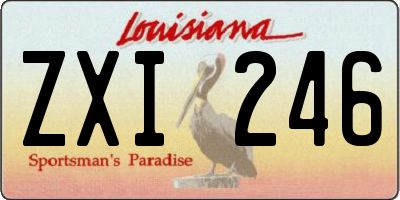 LA license plate ZXI246