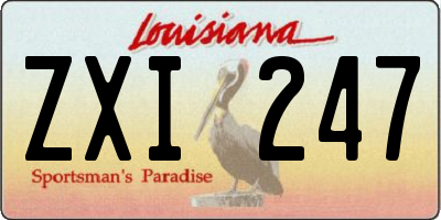 LA license plate ZXI247