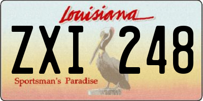 LA license plate ZXI248