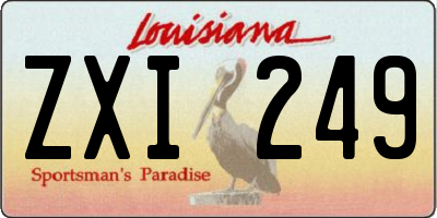 LA license plate ZXI249