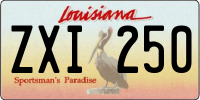 LA license plate ZXI250