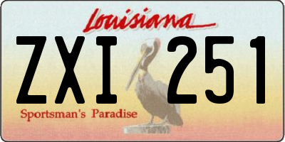 LA license plate ZXI251