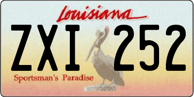 LA license plate ZXI252