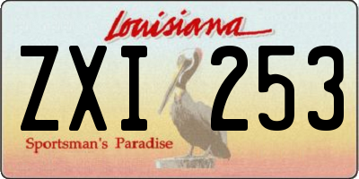 LA license plate ZXI253