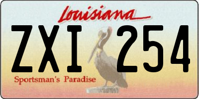 LA license plate ZXI254