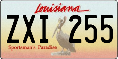 LA license plate ZXI255