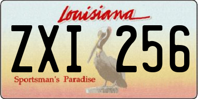 LA license plate ZXI256