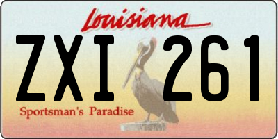 LA license plate ZXI261
