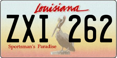 LA license plate ZXI262