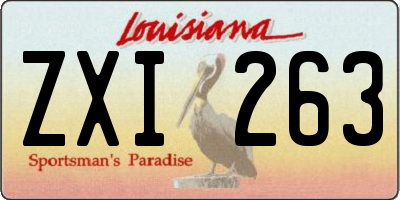 LA license plate ZXI263