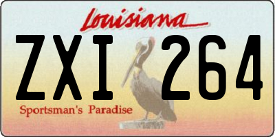 LA license plate ZXI264