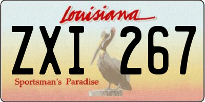 LA license plate ZXI267