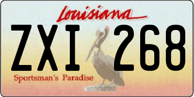 LA license plate ZXI268