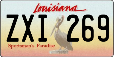 LA license plate ZXI269