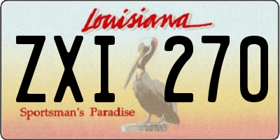 LA license plate ZXI270