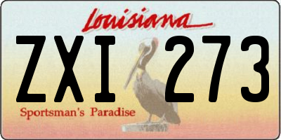 LA license plate ZXI273