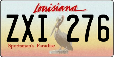 LA license plate ZXI276